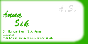 anna sik business card